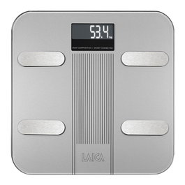 Laica Báscule de Bain Bluetooth avec Analyse de Composition Corporelle, Argenté, 180 kg