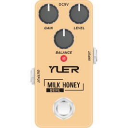 YUER Milk Honey Drive Pédale d'Overdrive Basse Gain Son de Type Lampes