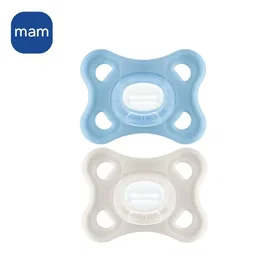 MAM Sucette Comfort Silicone 2-12 mois - Lot de 2 avec boîte de stérilisation