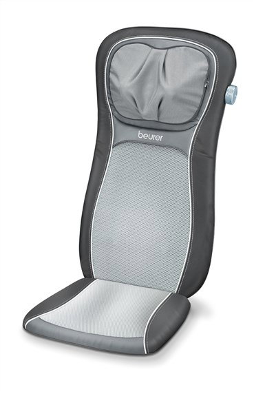 Beurer MG-260 Siège de Massage Shiatsu avec Fonction Chaleur et Lumière, 3 Zones de Massage et Hauteur Ajustable - Noir