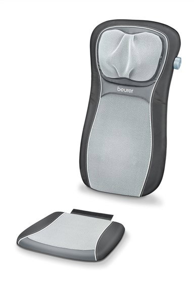 Beurer MG-260 Siège de Massage Shiatsu avec Fonction Chaleur et Lumière, 3 Zones de Massage et Hauteur Ajustable - Noir
