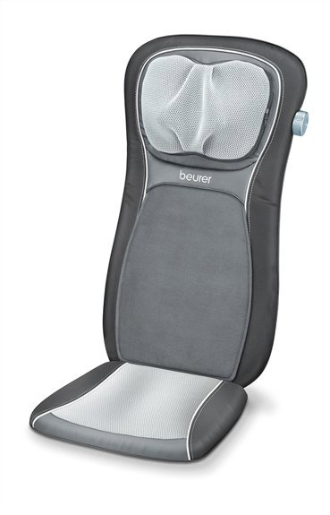 Beurer MG-260 Siège de Massage Shiatsu avec Fonction Chaleur et Lumière, 3 Zones de Massage et Hauteur Ajustable - Noir