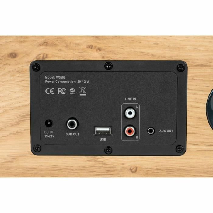 Thomson WS502 Enceinte Résidentielle en Bois 100W Noir et Beige