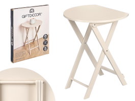 Giftdecor Table d'appoint pliante grise 58x51x42 cm en bois