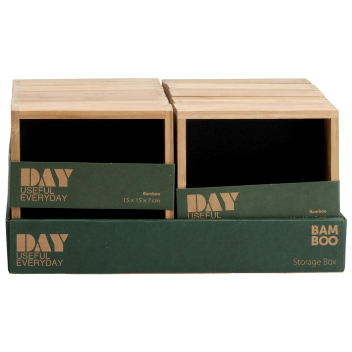 Day Boîte de rangement en bambou sans couvercle 15x15 cm Day Boîte de rangement en bambou sans couvercle 15x15 cm