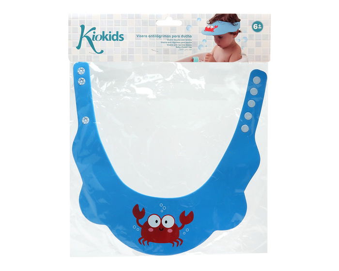 KioKids Visière Anti-Éclaboussures pour le Bain pour Enfants +9 Mois en EVA Imperméable - Bleu