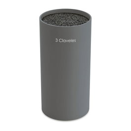 3 Claveles Bloc à couteaux universel gris ∅11 x 22 cm, lavable et démontable