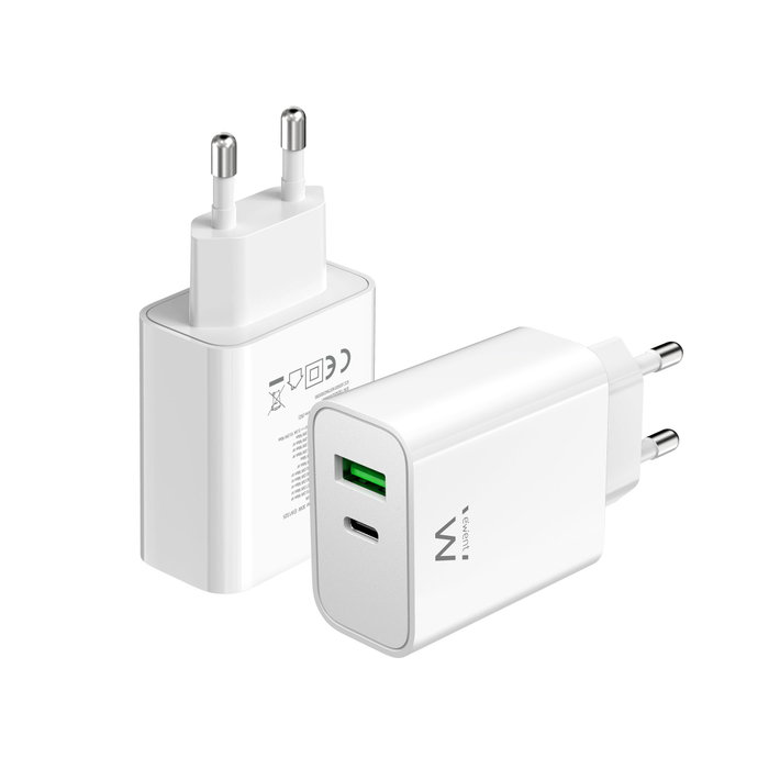 Ewent EW1325 Chargeur Rapide USB-C et QC3.0 30W Power Delivery pour iPhone 15/14 et Android Ewent EW1325 Chargeur Rapide USB-C et QC3.0 30W Power Delivery pour iPhone 15/14 et Android