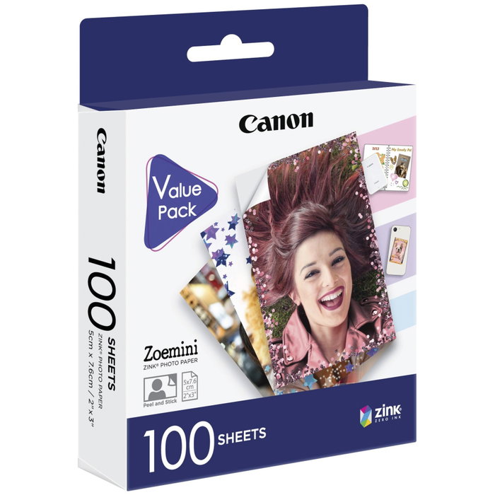 Canon ZP-2030 Papier Photo ZINK 5 x 7,6 cm, 100 feuilles Canon ZP-2030 Papier Photo ZINK 5 x 7,6 cm, 100 feuilles