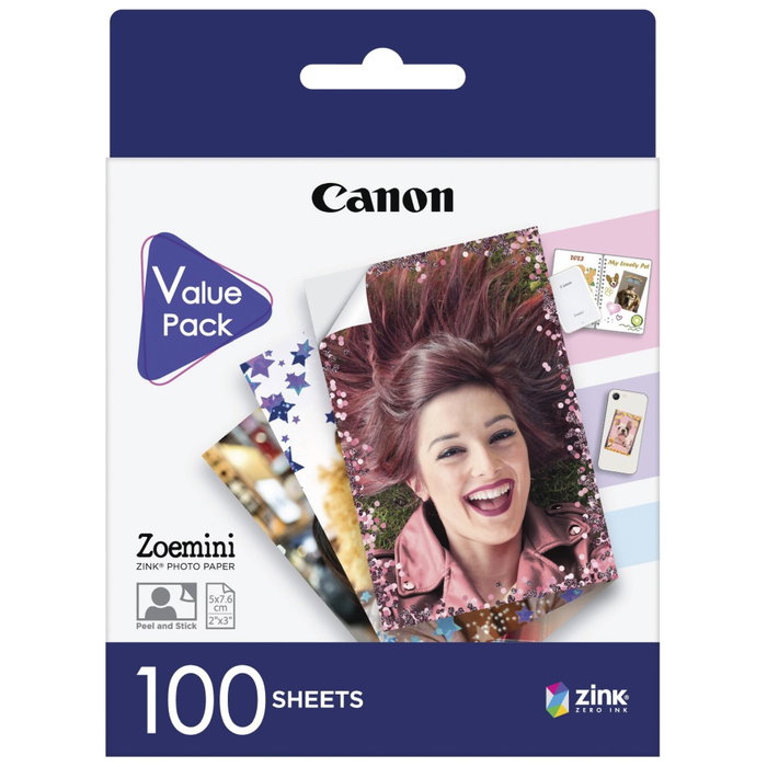 Canon ZP-2030 Papier Photo ZINK 5 x 7,6 cm, 100 feuilles Canon ZP-2030 Papier Photo ZINK 5 x 7,6 cm, 100 feuilles