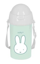 Safta - Gourde Isotherme MIFFY Automatique avec Paille, Capacité 500 ml, Couleur Menthe - Dimensions 7.3 x 19.5 x 7.3 cm, Recommandé à partir de 3 ans