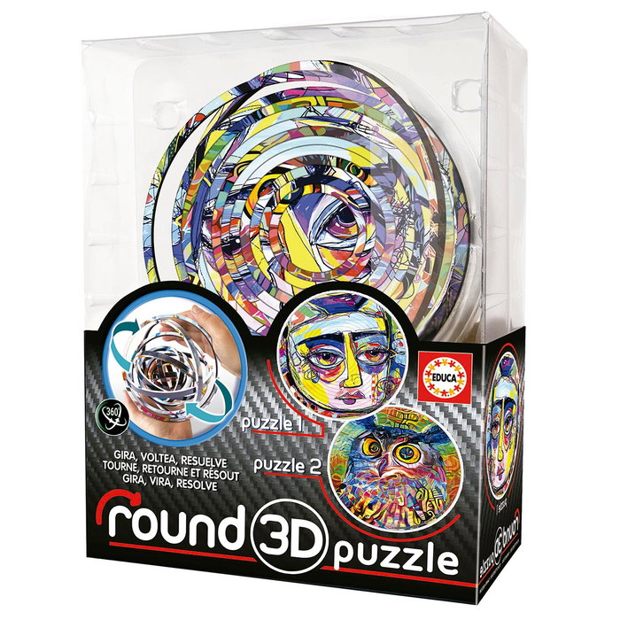 Borras - Puzzle 3D Rotatif Round 19709 - Jeu de Réflexion et Vitesse - Puzzle 360° - Deux Défis en Un - Pour Adultes et Enfants Dès 8 Ans