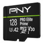 PNY Tarjeta Mémoire MicroSDXC Pro Elite 128 Go Classe 10 UHS-I V30 Lecture 200 Mo/s Réf. P-SDU128V32200PEPKIT-GE