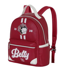 Karactermania Mochila Heady Betty Boop Varsity 24.5x15x29 cm - Sac à dos urbain PVC et polyester avec compartiments - Bordeaux