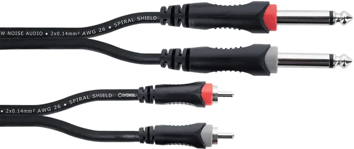 CORDIAL Câble audio double jack mono - RCA 1 m CORDIAL Câble audio double jack mono - RCA 1 m
