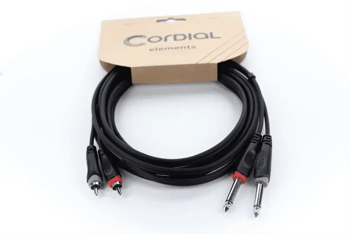 CORDIAL Câble audio double jack mono - RCA 1 m CORDIAL Câble audio double jack mono - RCA 1 m
