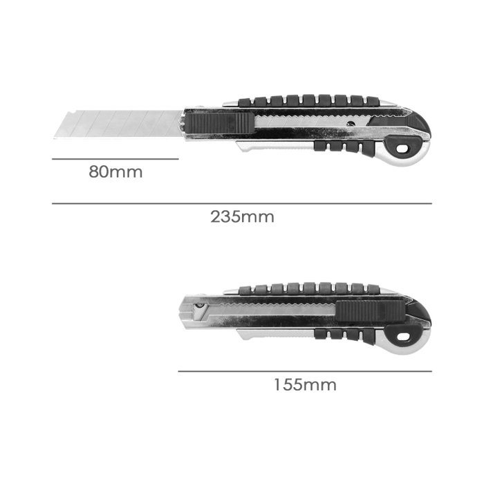 WOLFPACK LINEA PROFESIONAL Cutter Aluminium Professionnel 18mm avec 5 Lames SK5