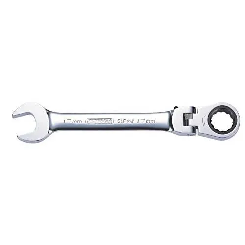KS TOOLS 503.4805 - Jeu de 5 clés mixtes à cliquet réversible, tête inclinable à 180° et verrouillage - 8 à 19 mm - Chrome Vanadium