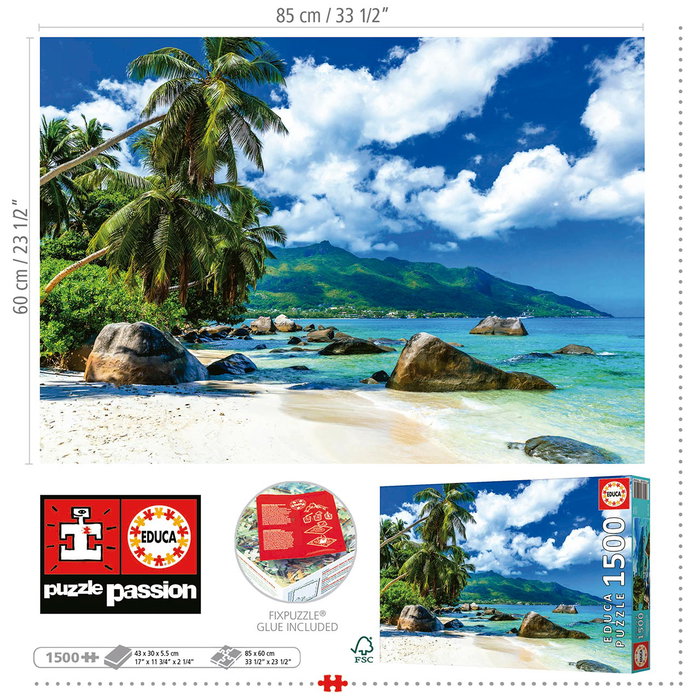 Educa Puzzle pour Adultes 1500 Pièces, Seychelles 19564