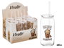 VIVALTO Verre avec couvercle et paille 600ml - Lot de 24