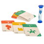 DEQUBE D00324 - Jeu éducatif de 4 Tangrams en bois FSC dans boîte métallique, pour créativité et logique, recommandé dès 5 ans