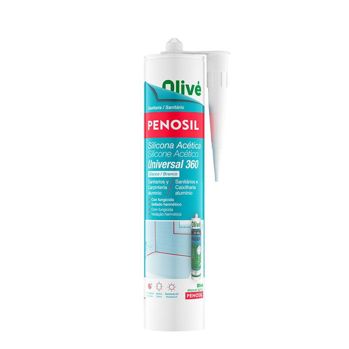 Penosil Silicone Acétique Sanitaire Universelle 360 Blanc 280 ml Antimoisissure Penosil Silicone Acétique Sanitaire Universelle 360 Blanc 280 ml Antimoisissure