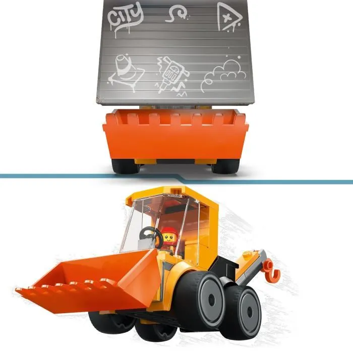 LEGO City 60483 Chargeuse de Chantier - Jeu Créatif Véhicules de Construction pour Enfants à partir de 5 ans - Idée Cadeau