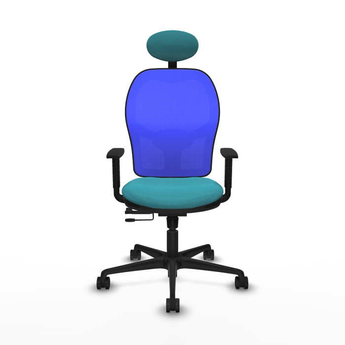 Piqueras Y Crespo Chaise de bureau Jorquera, Turquoise et Bleu, Mécanisme Sincro/Traslack