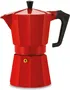 Pezzetti Cafetière Moka Italexpress 6 tasses en aluminium rouge - Cafetière italienne traditionnelle