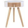 Home Deco Factory Table de nuit Nora blanche avec tiroir