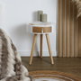 Home Deco Factory Table de nuit Nora blanche avec tiroir