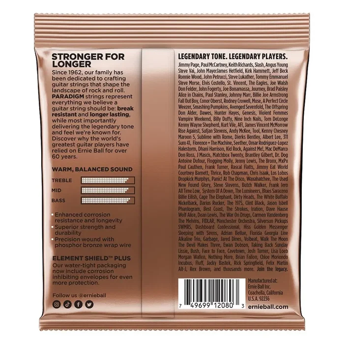 Ernieball Paradigm Phosphor Bronze 10-50 Jeu de cordes acoustiques Ernieball Paradigm Phosphor Bronze 10-50 Jeu de cordes acoustiques