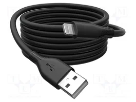 DIGITUS Câble USB 2.0 Apple Lightning vers USB A, 2m, noir