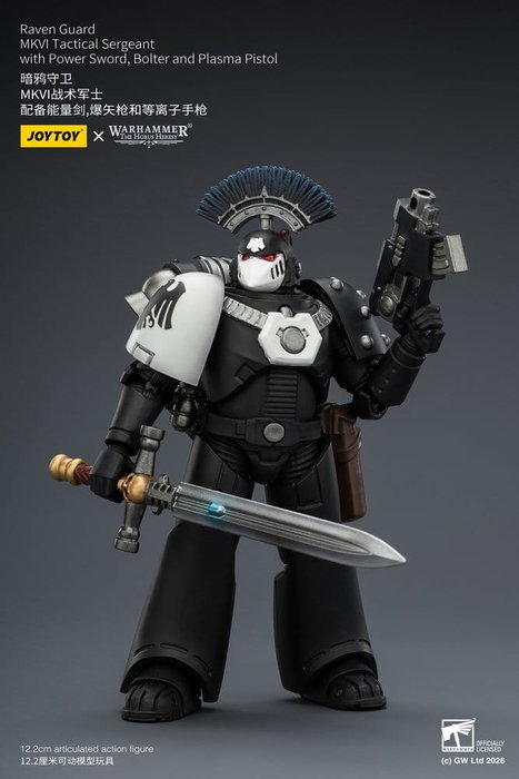 Joy Toy Warhammer 40,000 figurine Raven Guard MkVI Tactical Sergeant 12 cm