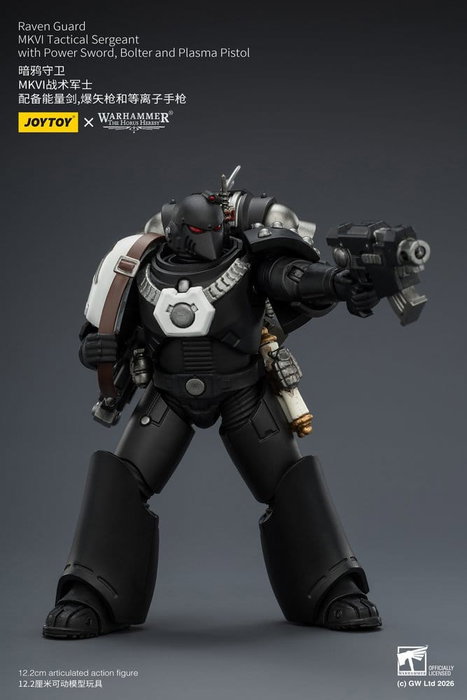 Joy Toy Warhammer 40,000 figurine Raven Guard MkVI Tactical Sergeant 12 cm