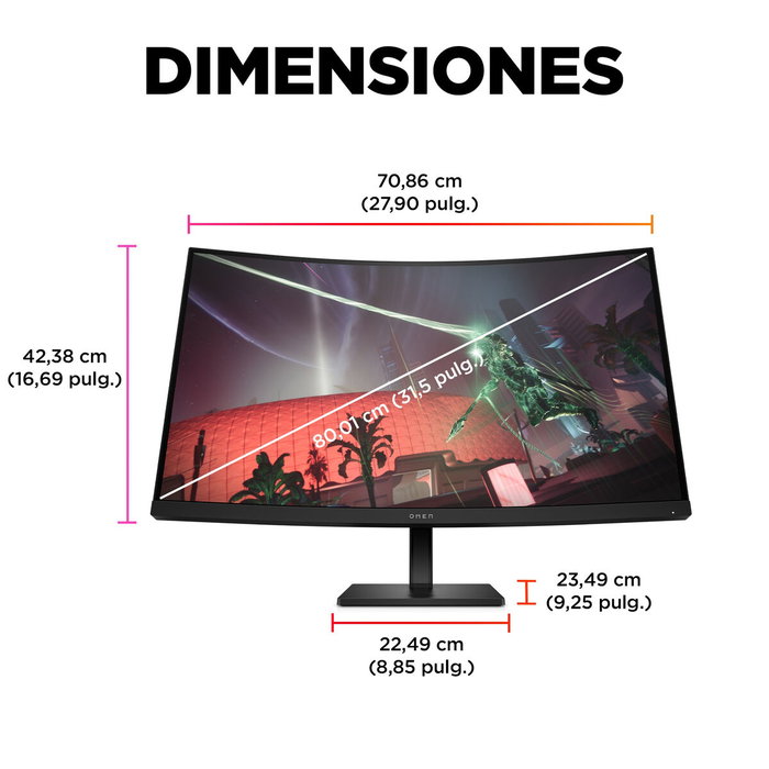 HP OMEN 32c Moniteur de jeu incurvé QHD 32 pouces