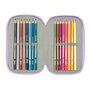 Pochette à crayons triple Frozen Spirit Lila 12,5 x 19,5 x 5,5 cm 37 Pièces