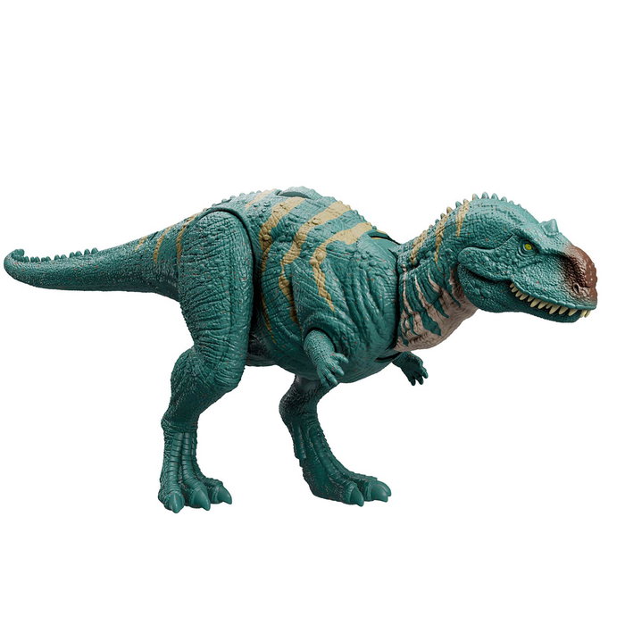 Mattel Jurassic World Wild Roar Majungasaurus HTK76 - Figurine Dinosaure avec Attaque, Rugissement et Articulations Mobiles - Jouet pour Enfants de 4 Ans et Plus