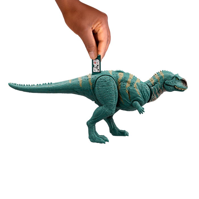 Mattel Jurassic World Wild Roar Majungasaurus HTK76 - Figurine Dinosaure avec Attaque, Rugissement et Articulations Mobiles - Jouet pour Enfants de 4 Ans et Plus