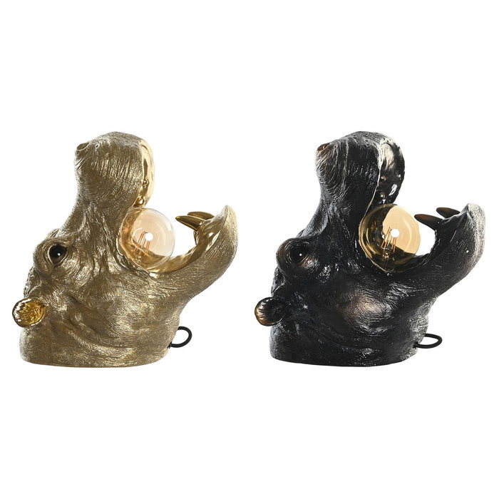 Applique Murale DKD Home Decor Cuivre Doré 50 W Colonial Hippopotame 220 V 35 x 23 x 34 cm (2 Unités)