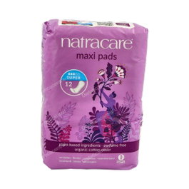 Natracare Compresse Super 12 Unités - Algodon Biologique, Sans Plastique