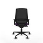 Chaise Mardos Synchro 4 positions tissu Pourpre Maille Noir Base en nylon noir Accoudoir 1D Sans appui-tête Roulettes 65mm nylon