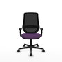 Chaise Mardos Synchro 4 positions tissu Pourpre Maille Noir Base en nylon noir Accoudoir 1D Sans appui-tête Roulettes 65mm nylon