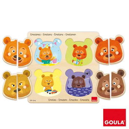 Diset Goula puzzle de madera Las Emociones - Puzzle en bois les émotions 8 pièces, dès 3 ans