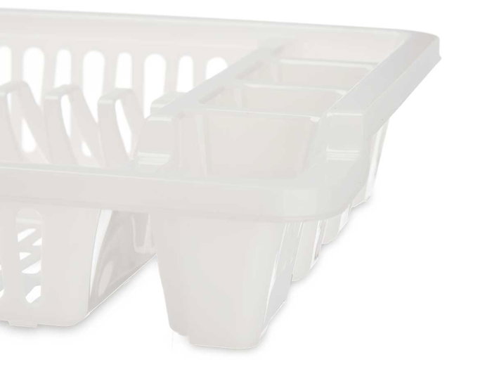 Kinvara Égouttoir à Assiettes en Plastique Blanc 46x8x37 cm (Set de 12)