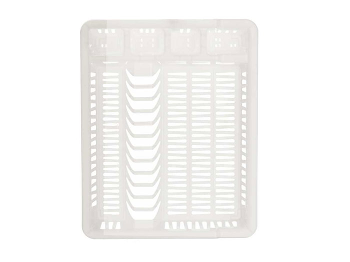 Kinvara Égouttoir à Assiettes en Plastique Blanc 46x8x37 cm (Set de 12)
