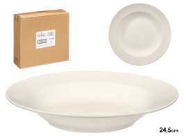 VESSIA Plat creux en porcelaine Blanco 24,5 cm