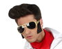 Elvis Rock & Roll Lunettes de soleil dorées avec branches