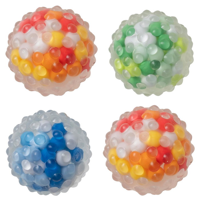HTI Pelote Moléculaire Squeezable et Élastique de Décompression - Lot de 12 - Langues: Anglais, Français, Allemand, Italien, Portugais, Espagnol - +3 ans