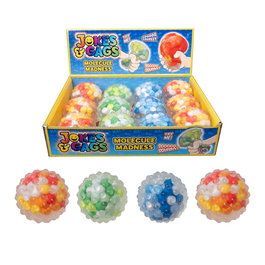HTI Pelote Moléculaire Squeezable et Élastique de Décompression - Lot de 12 - Langues: Anglais, Français, Allemand, Italien, Portugais, Espagnol - +3 ans